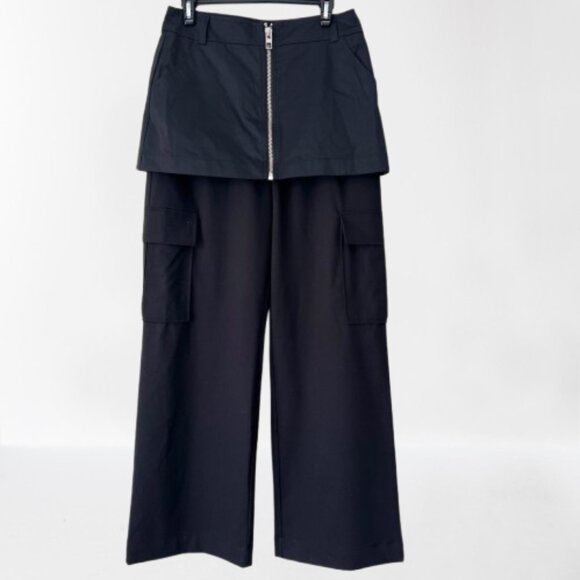 ZARA Skirt Over High-Waist Black Cargo Pants Trousers, Size M - Picture 13 of 16